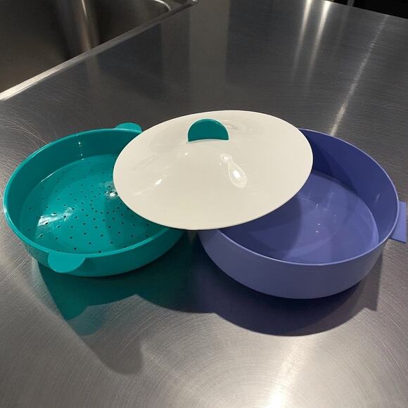 Tupperware Microsteamer Microwave Steamer Rice Veggies Cooker Large 3065A 3066A - Picture 1 of 9